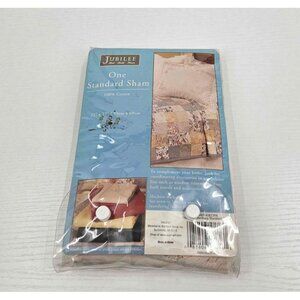 New Jubilee Victoria Battenburg One Standard Sham Cream Crocheted Embossed